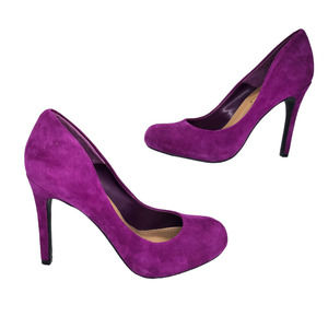 Jessica Simpson Purple Suede Leather Closed Toe Pump Heel Stilettos Sz 6